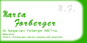 marta forberger business card